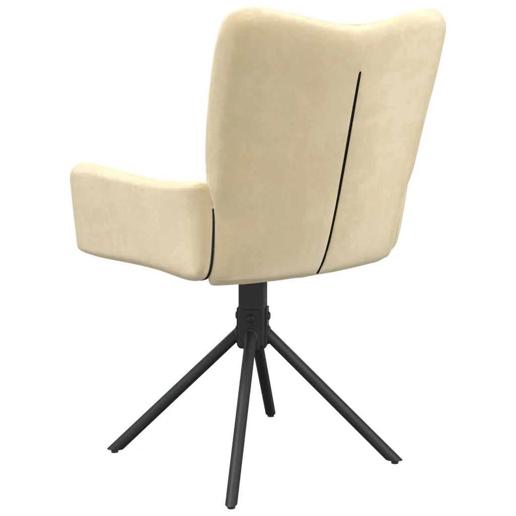 Sedie da Pranzo Girevoli 2 pz Crema in Velluto cod mxl 19302