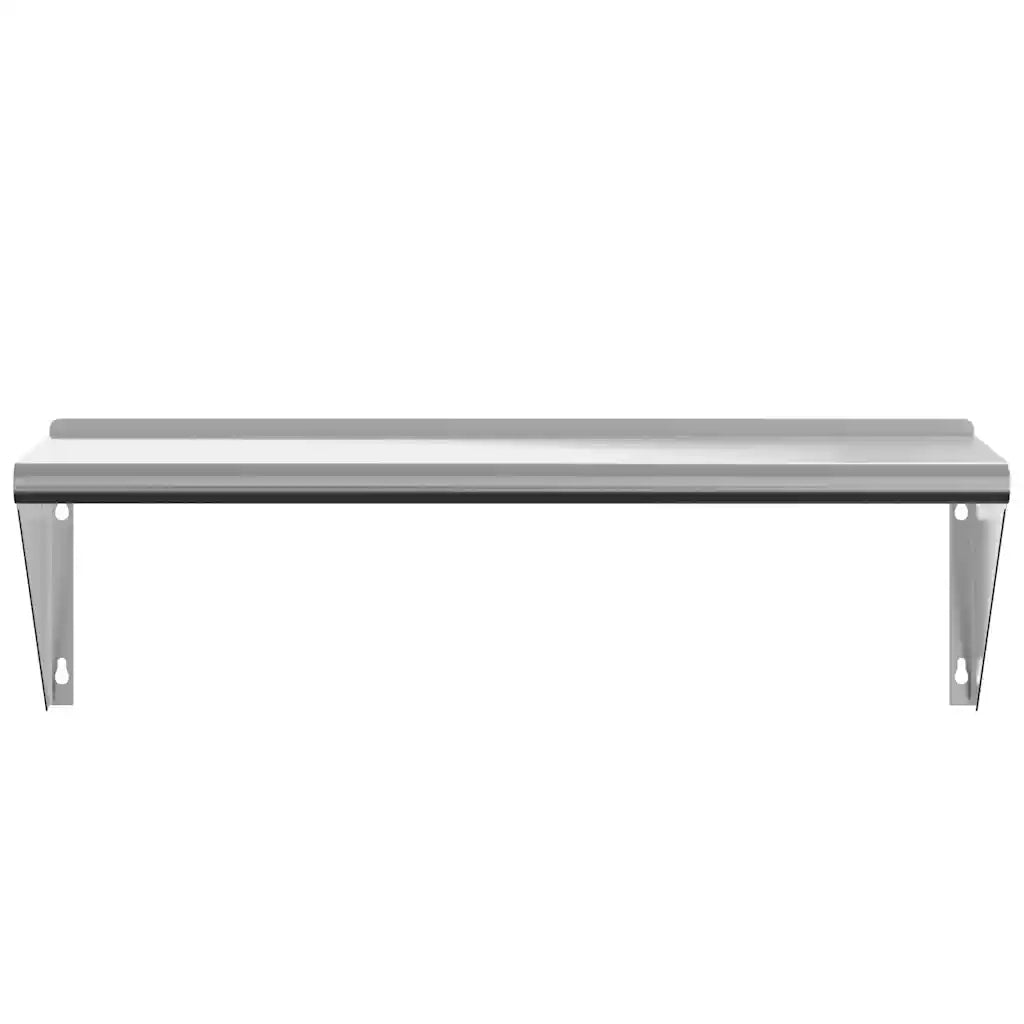 Mensola a Muro 100x30x31 cm Argento in Acciaio Inossidabile