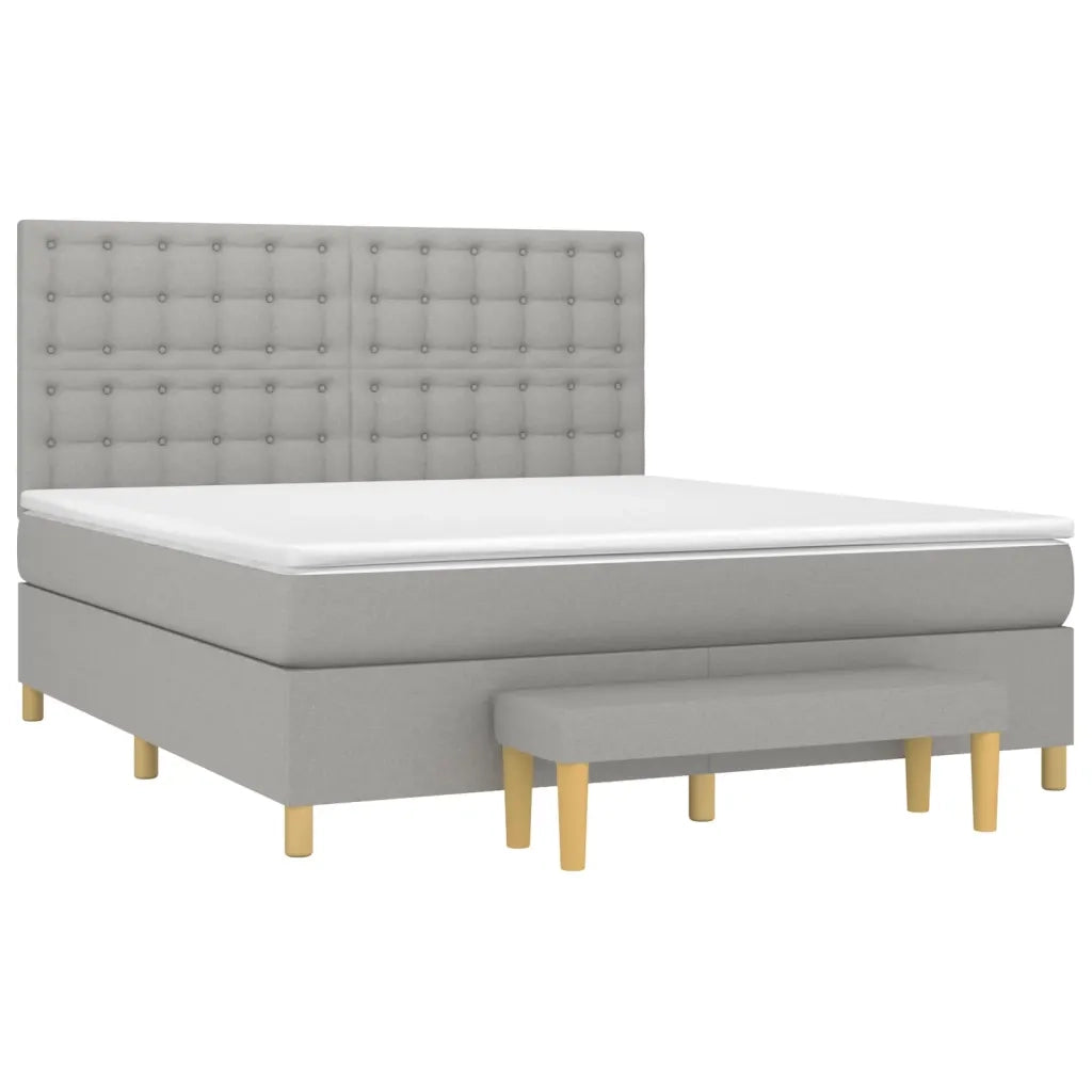 Giroletto a Molle con Materasso Grigio Chiaro180x200 cm Tessuto 3137493