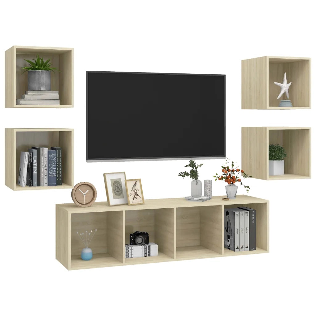 Set Mobili TV 5 pz Rovere Sonoma in Legno Multistrato 3079622