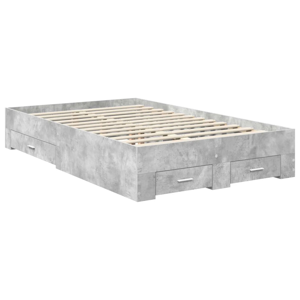 Struttura del letto con testiera Grigio cemento 120 x 190 cm