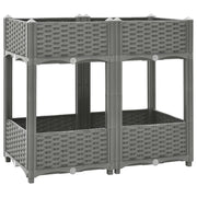 Fioriera rialzata per piante fiori terrazza giardino 80 x 40 x 71 cm polipropilene grigio 02_0039243