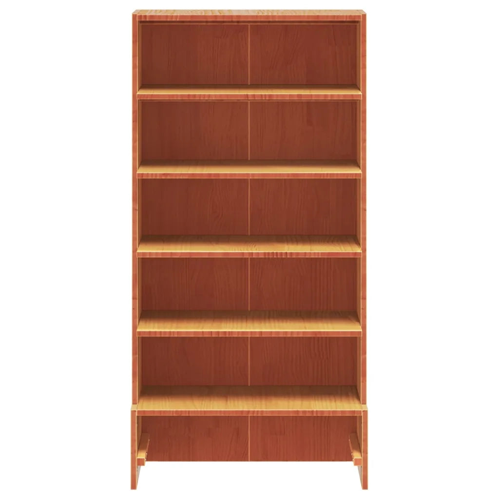 Scarpiera Marrone Cera 52x30x104 cm Legno Massello di Pino 837393