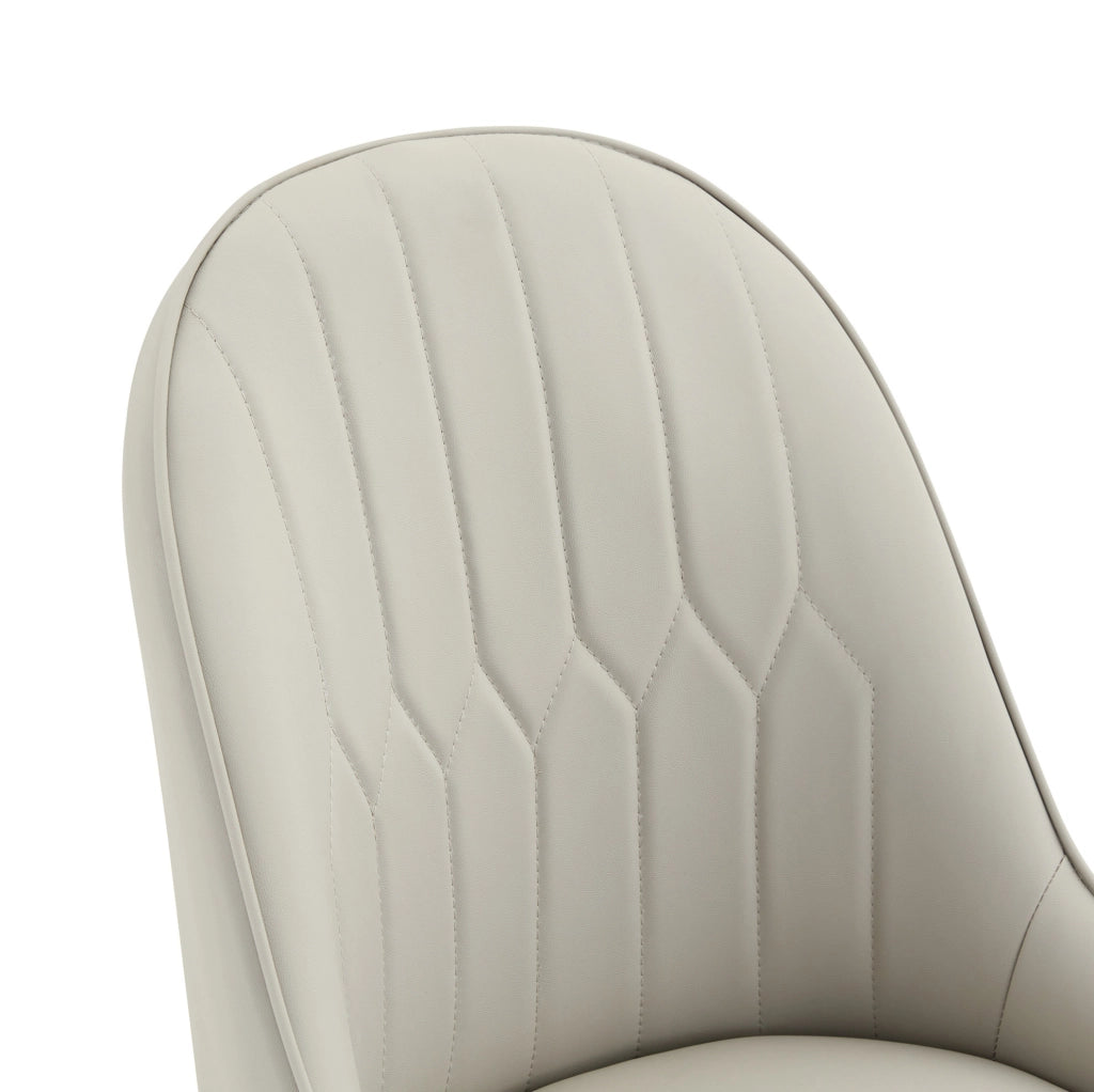 Set di 2 sedie ergonomiche con schienale a fulmine in PU nero e grigio caldo