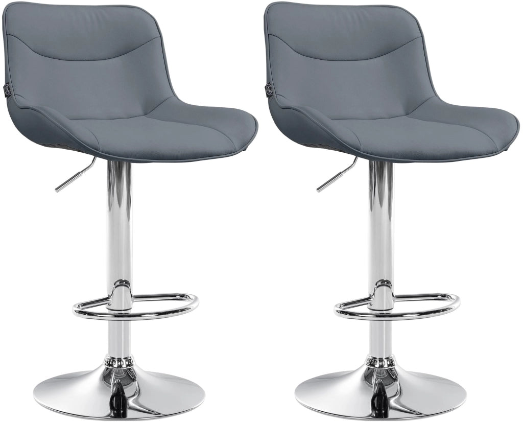 2er Set Barhocker Vonore Kunstleder chrom