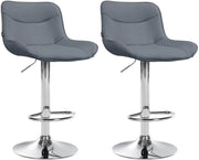 2er Set Barhocker Vonore Kunstleder chrom