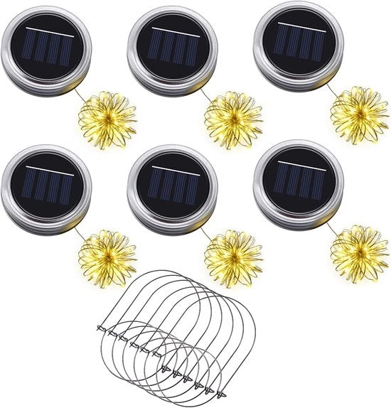 Lanterne LED Sospese in Jarre di Vetro - 6 Pezzi - Impermeabili