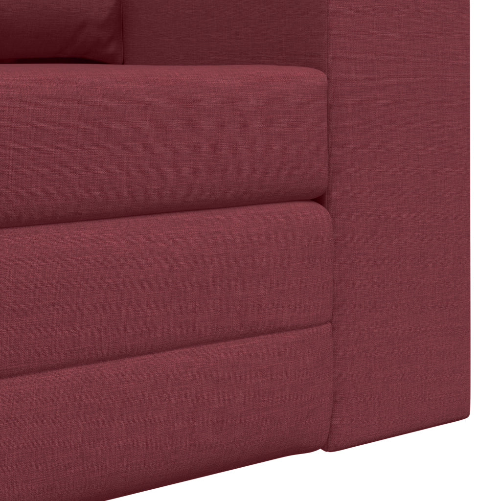 Divano Letto 2-in-1 Rosso Borgogna 148x71x83 cm Tessuto
