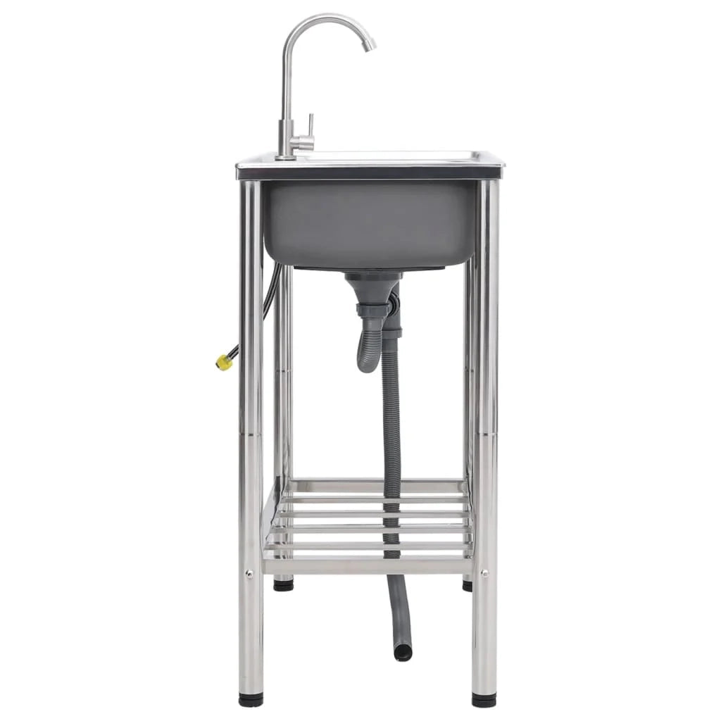 Lavello da campeggio doppio con rubinetto in acciaio inox 02_0002436