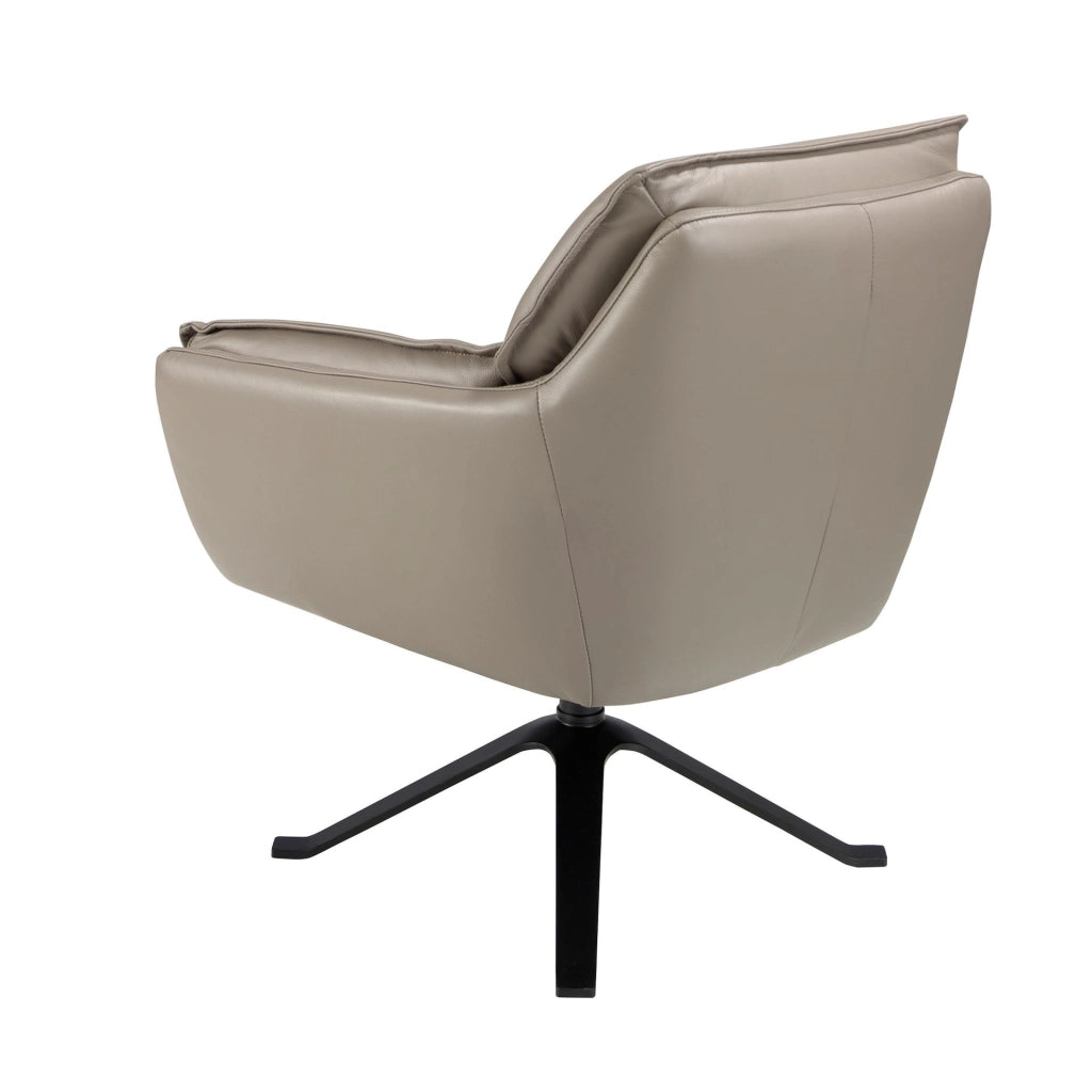 Poltrona girevole in pelle grigio scuro