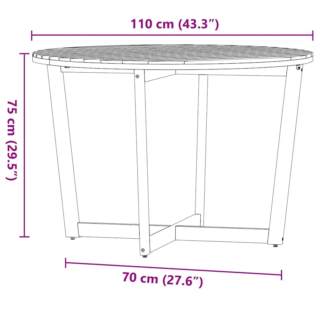Set da pranzo da giardino da 5 pz in Legno Massello di Acacia 3334770