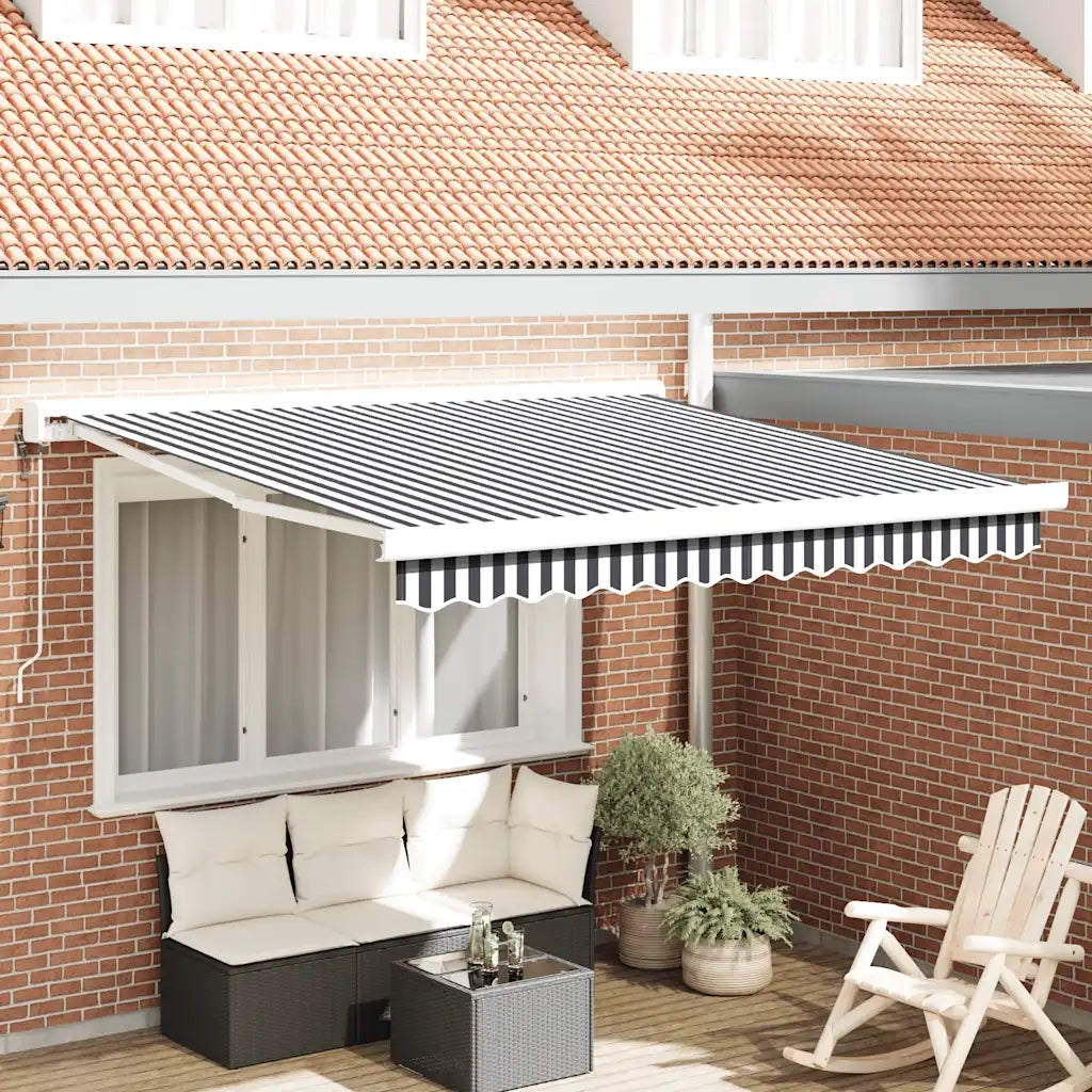 Tenda da Sole Antracite e Bianca 3x2,5 m Tessuto e Alluminio 3216133
