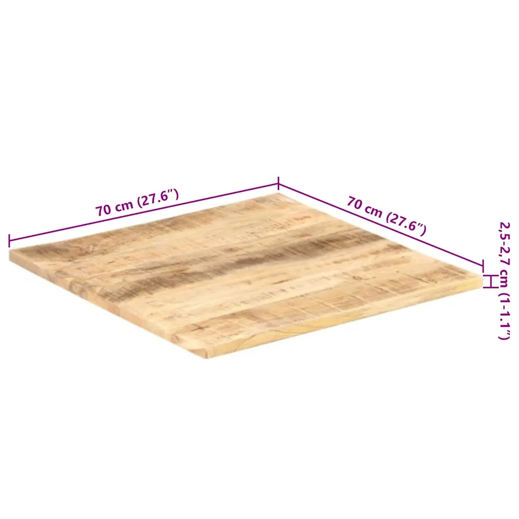 Piano Tavolo in Legno Massello di Mango 25-27 mm 70x70 cm cod mxl 58261