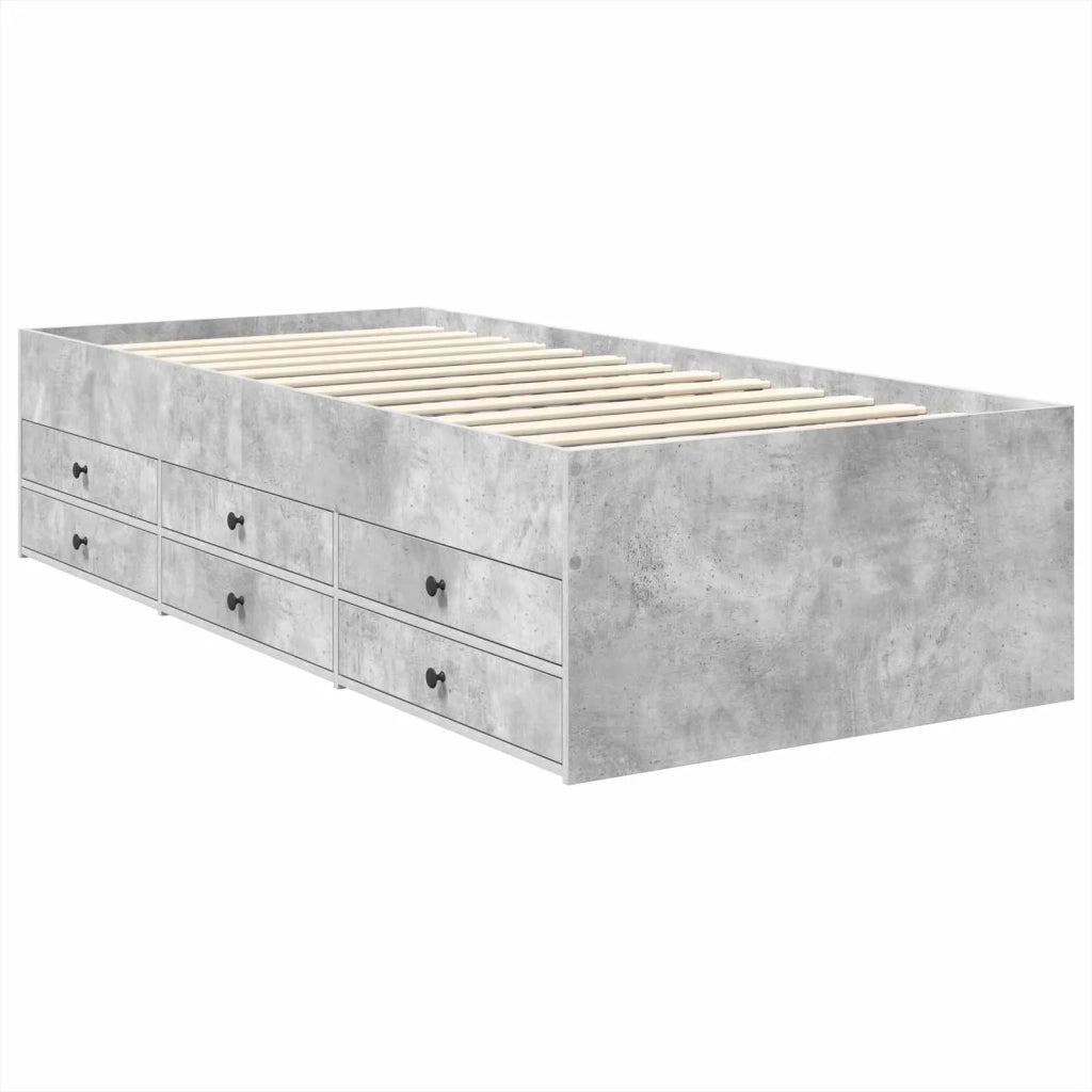 Daybed Grigio Cemento e Nero 70 x 190 cm Legno multistrato