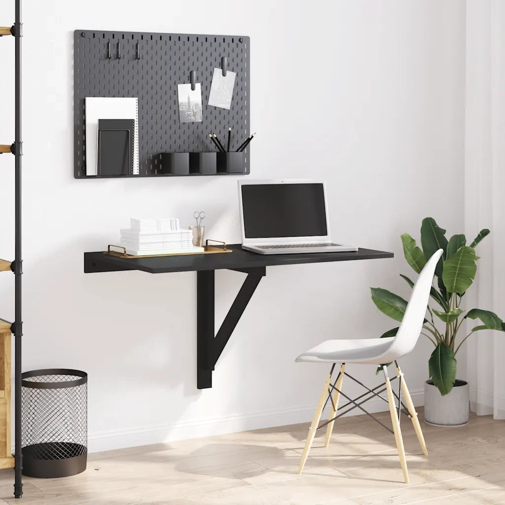Tavolino da Parete Pieghevole Nero 110x38x75 cm in Multistrato CFW6442426