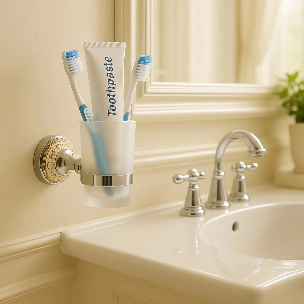 Set Da Bagno 6 Pezzi Cromato vetro accessori bagno moderno Porta Asciugami 52436