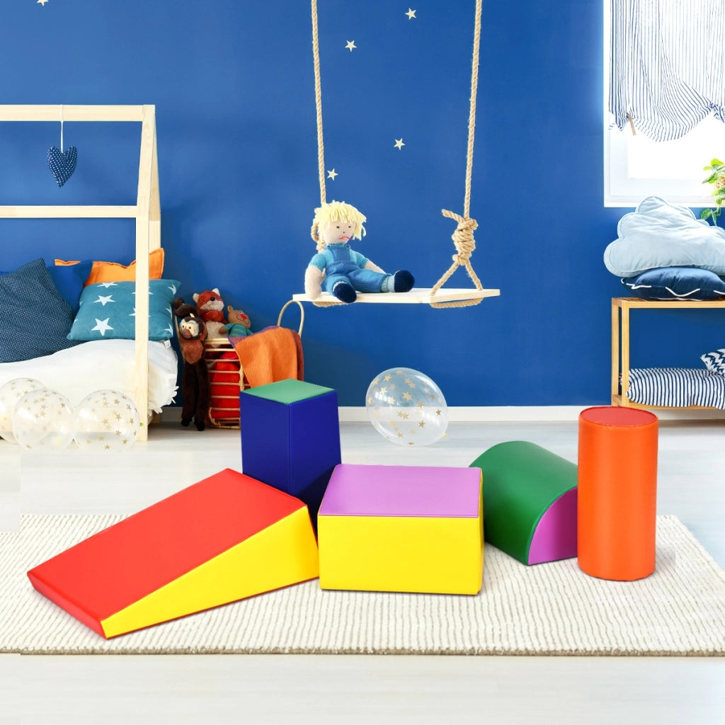 Set di gioco da arrampicata per bambini da 5 pezzi, Strutture di gioco in schiuma impermeabili Colorato