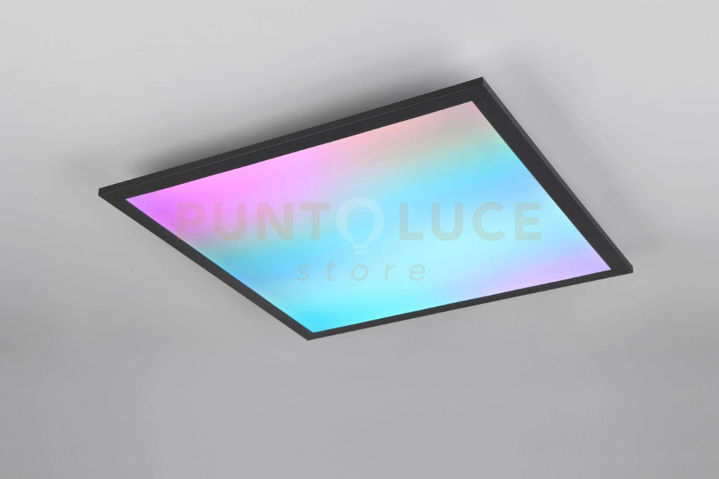 BETA PLAFONIERA LED  18W 2000lm, 2700 - 6500K QUADRATA BORDO NERO ANCHE RGB CON EFFETTO RAINBOW CON TELECOMANDO MULTIFUNZIONE L. 45CM