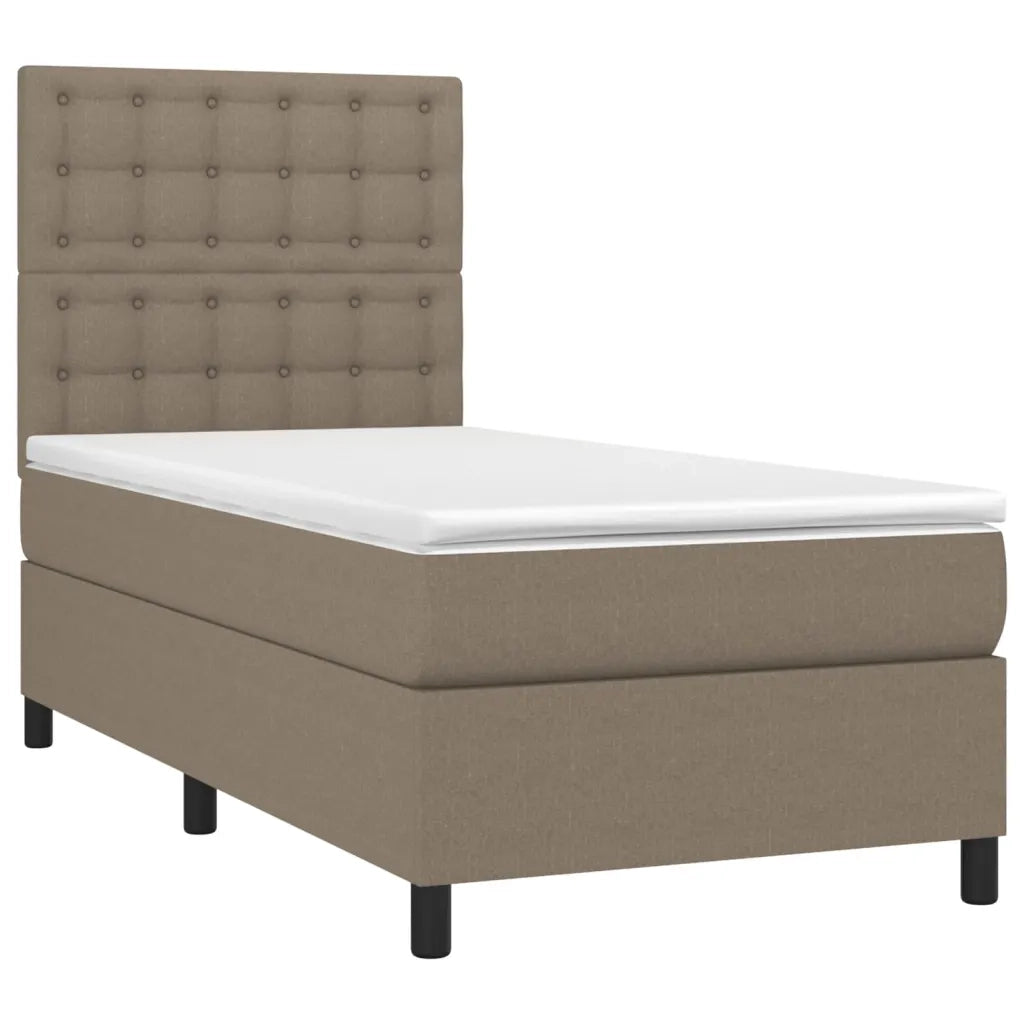 Letto a Molle con Materasso e LED Tortora 100x200cm in Tessutocod mxl 74998