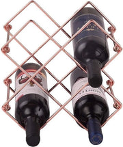 Wijnrek per banco - 6 contenitori per vino per conservazione del vino - wijnrek metallico autonomo - wijnrek per tavolo compatto (rosa)