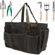 Borsa da Giardino Grande Capacità - Borsa Impermeabile per Organizzare Gli Strumenti da Giardino - Tessuto in Velluto Naturale - Organizzatore per Gli Strumenti da Giardino - Resistente alle Sollecitazioni - Molte Compartimenti