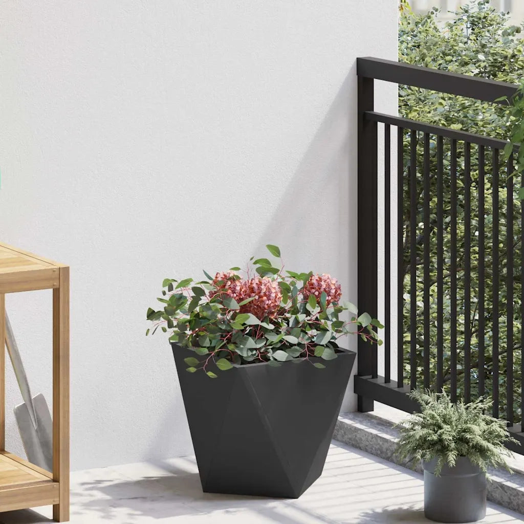 Fioriera 2 pcs Nero 30 x 30 x 30 cm Acciaio 883809