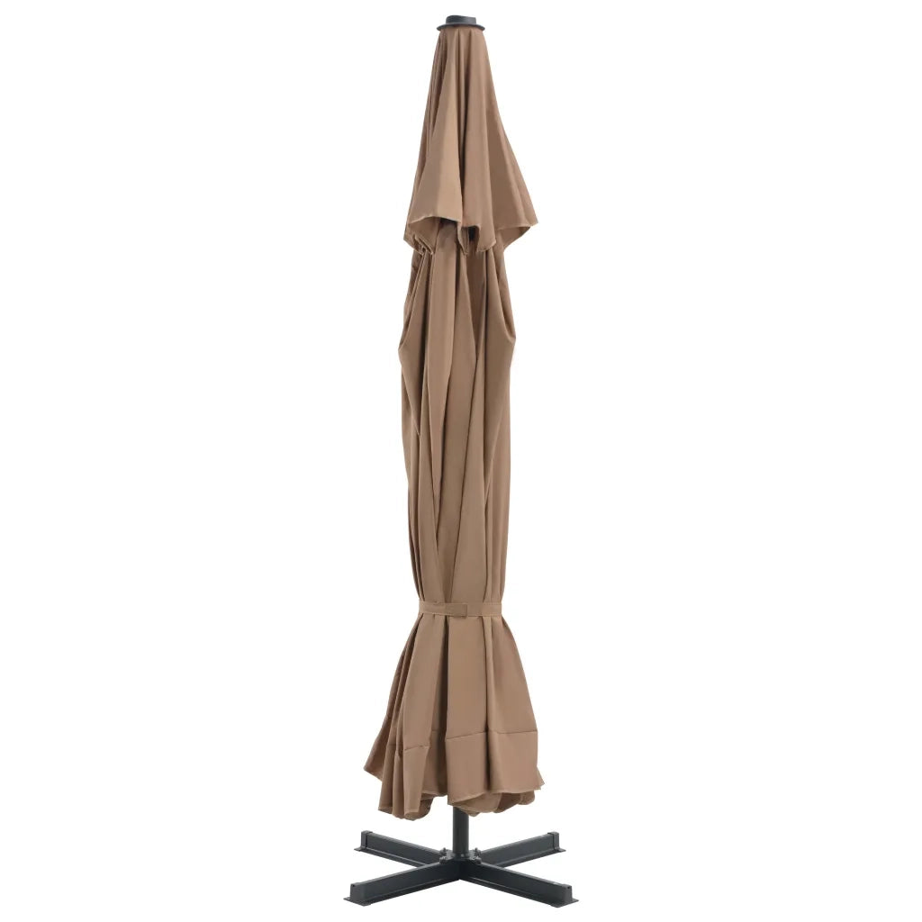 Ombrellone da Giardino con Base Portatile Tortora 276324