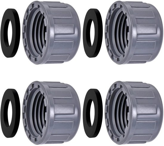 Flessa con vite a 32mm - Bocchetta rotonda con anello interno - Bocchetta per tubo - Chiave per serraggio con gomma - Impermeabile - Resistentente all'usura e al freddo - Coperchio per tubo