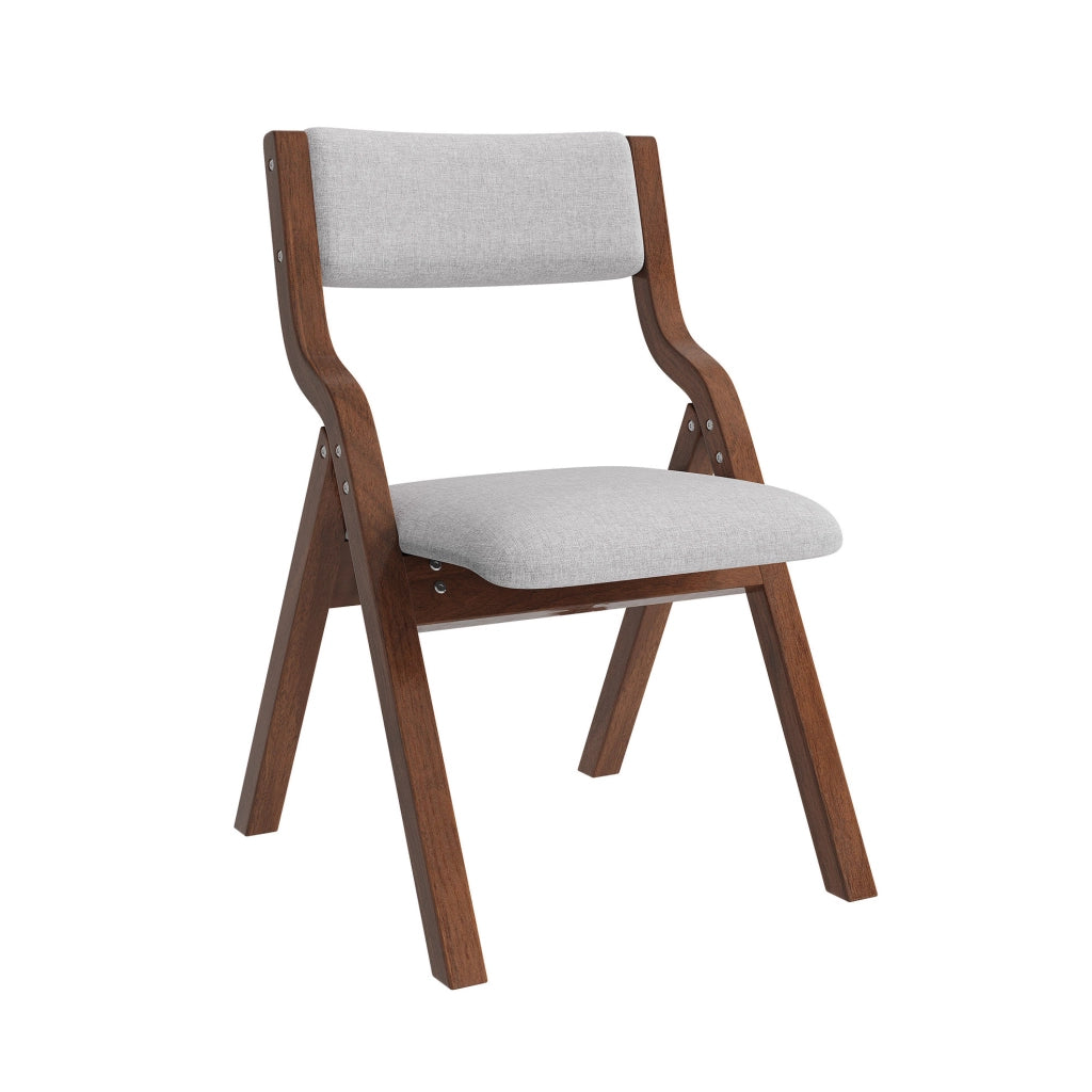 Set di 2 sedie pieghevoli in legno massello grigio