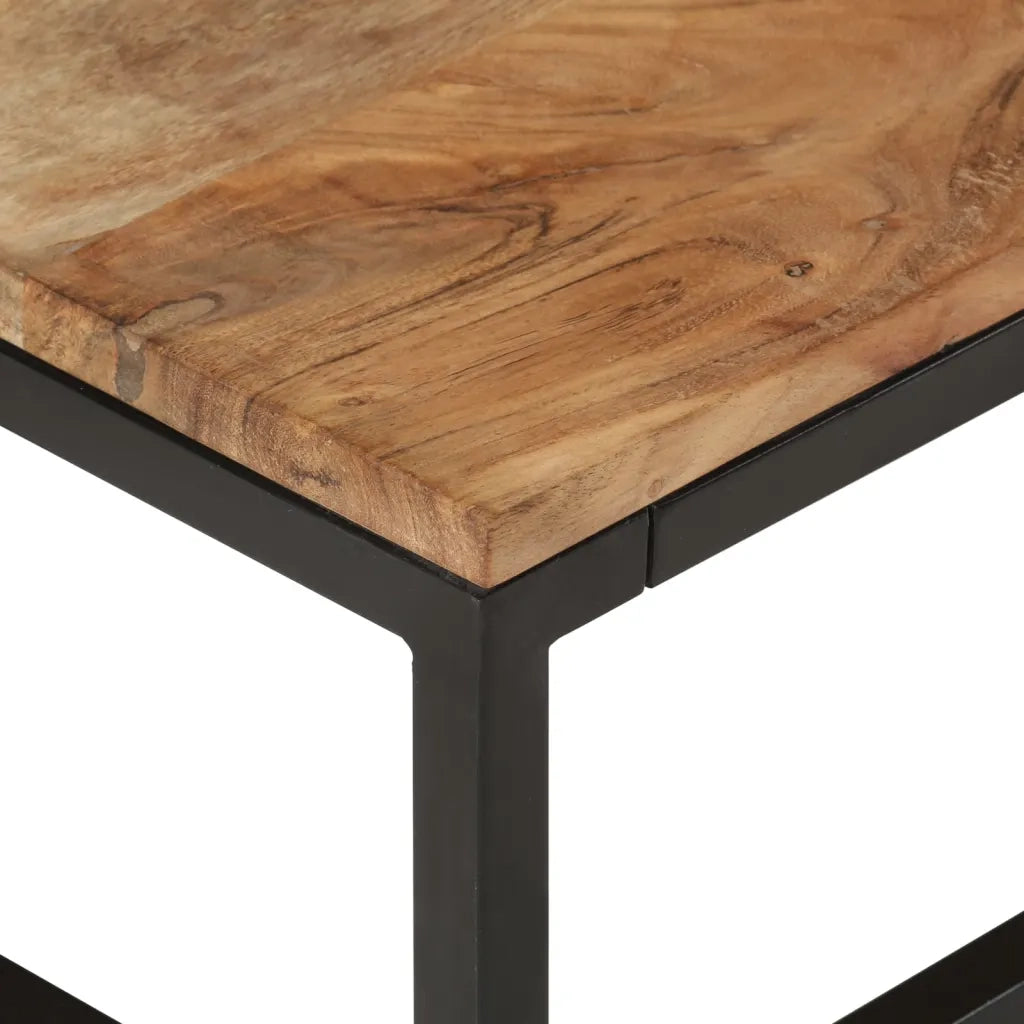 Tavolini da Salotto Impilabili 2 pz Legno Massello di Acacia cod mxl 12699