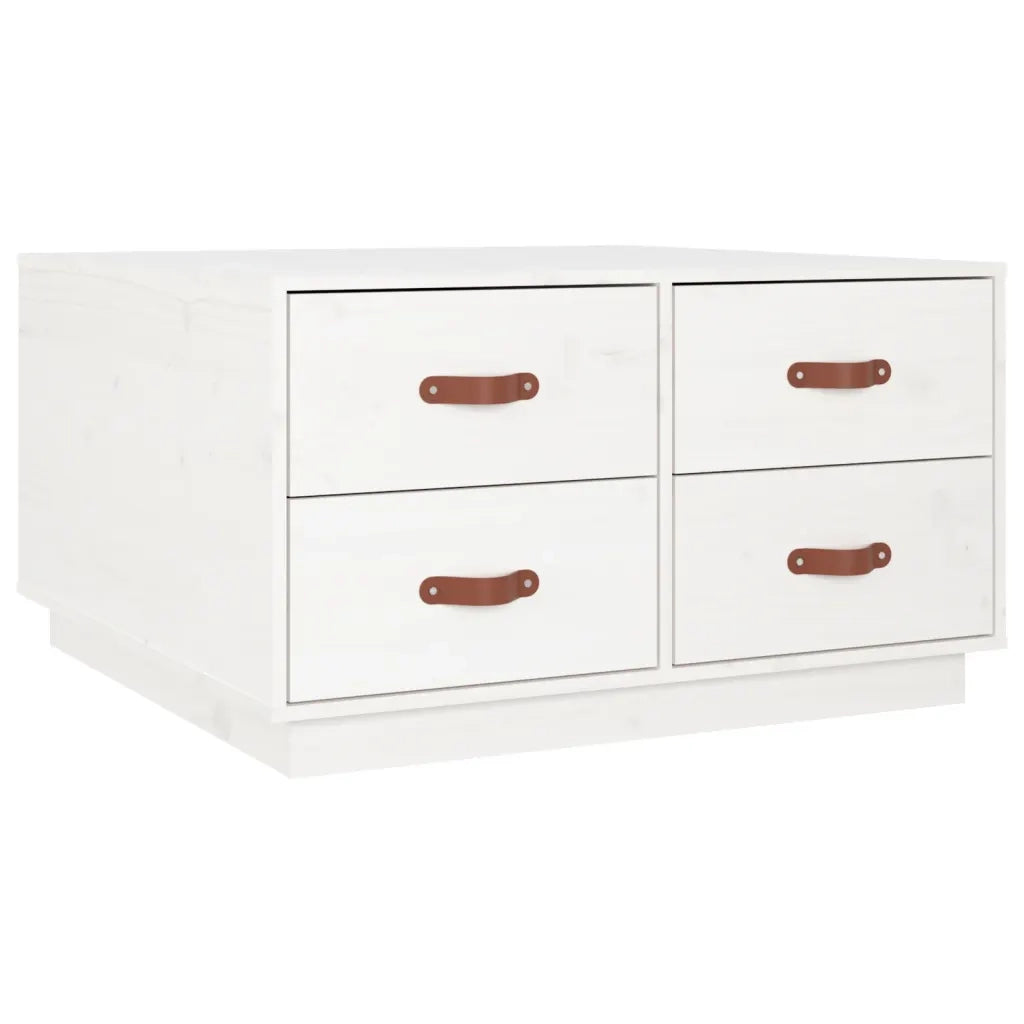 Tavolino da salotto | Tavolino da caff¨¨ | Tavolino da Soggiorno Bianco 80x80x45 cm Legno Massello di Pino