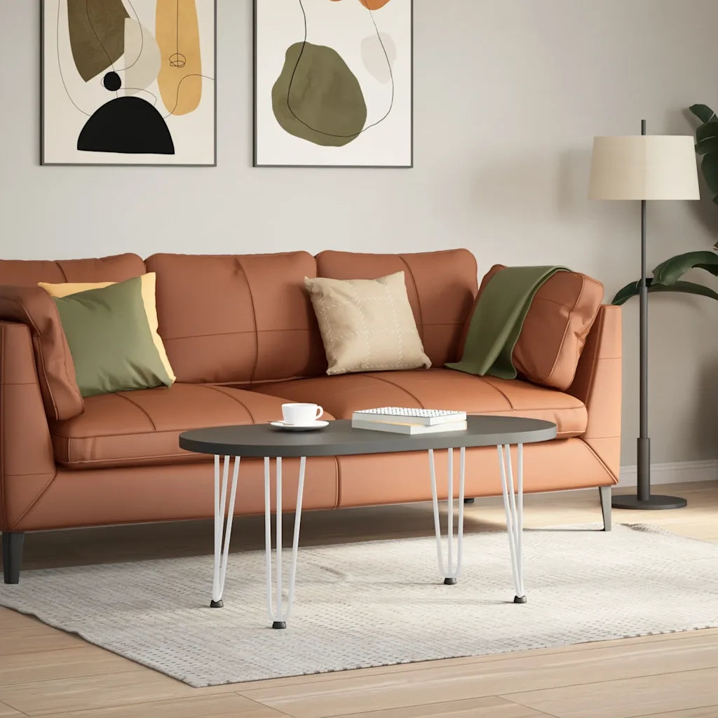 vidaXL Gambe a forcina per tavolino 4 pz bianche 42 cm in acciaio massiccio