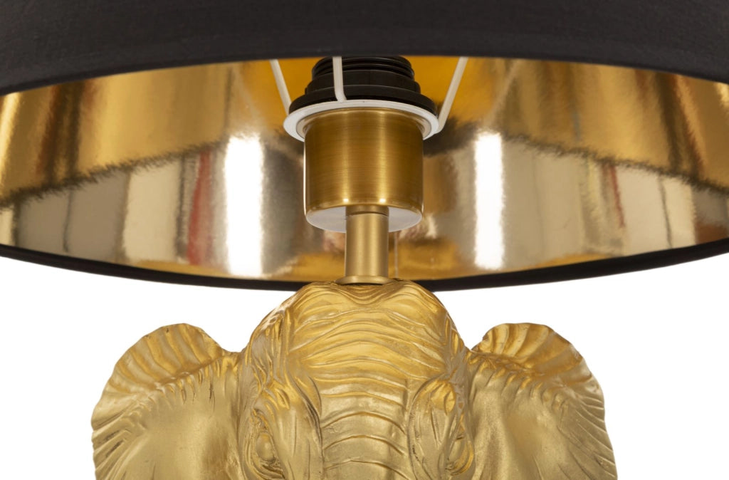 Lampada da Terra Elefante in Metallo e Tessuto - Design Unico Ø 37x164 cm