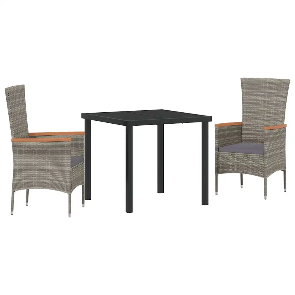Set da Pranzo per Giardino con cuscino 3 pcs Grigio 3379429