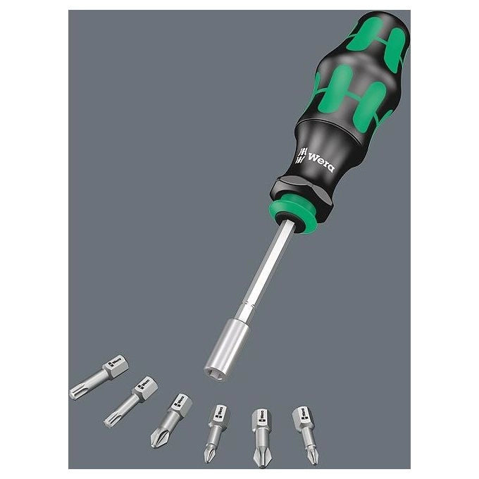 Wera 05073240001 Kraftform Kompakt 28 Set di cacciavite con impugnatura ergonomica e magazzino integrato per 6 punte colore Nero