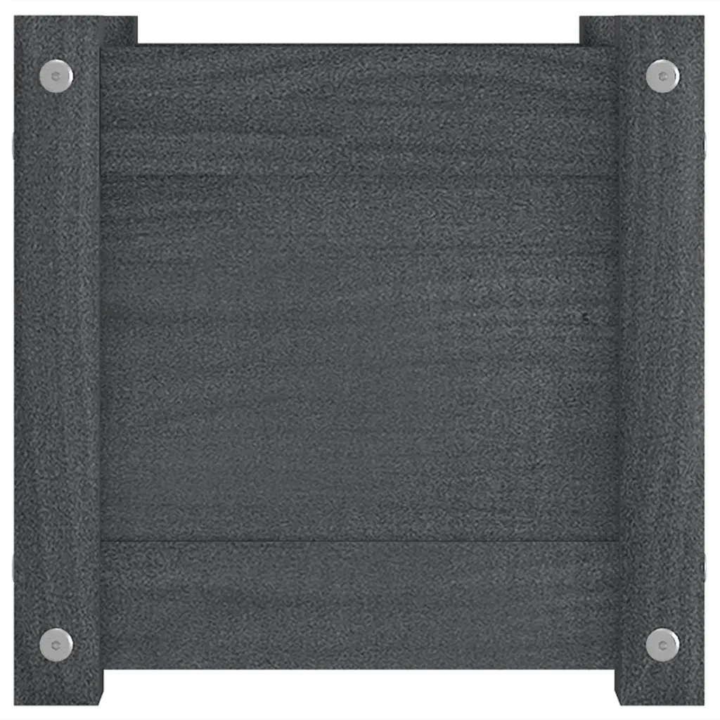 Fioriere da Giardino 2 pz Grigie 31x31x31 cm in Legno di Pino 810527