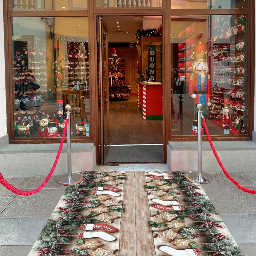 Passatoia Natalizia Tappeto Corsia Ingresso Natale Marciapiede Interno Esterno 100x400 Cm (C)