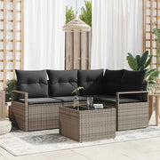 Set di divani 5 pcs Grigio polyrattan 3346369