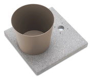 Base con Vaschetta per Fontane con Ghiera Piccola 40x40x5 cm in Cemento Belfer 42/BSE/4 Tortora