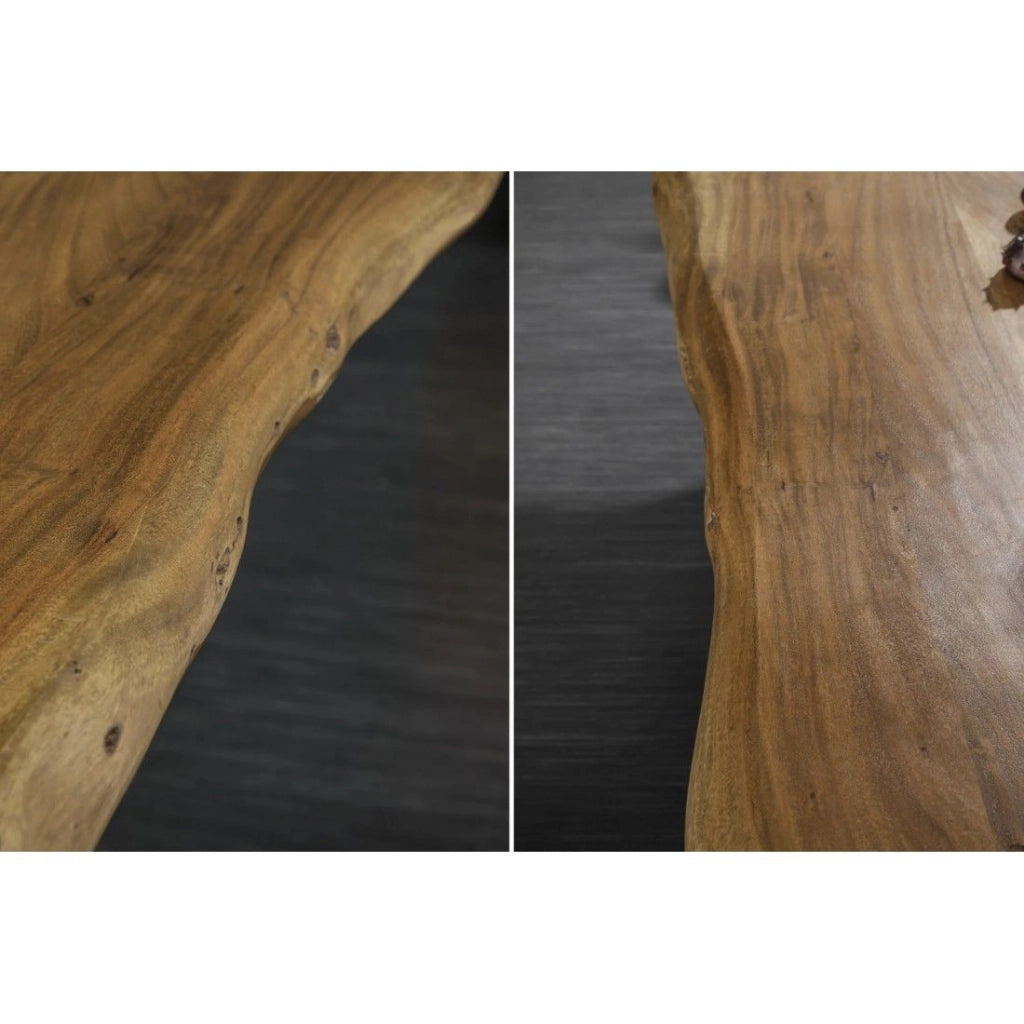 Tavolo da pranzo ARKAYA 240 cm – Piano in legno massiccio di acacia verniciato e gambe in metallo nero a X