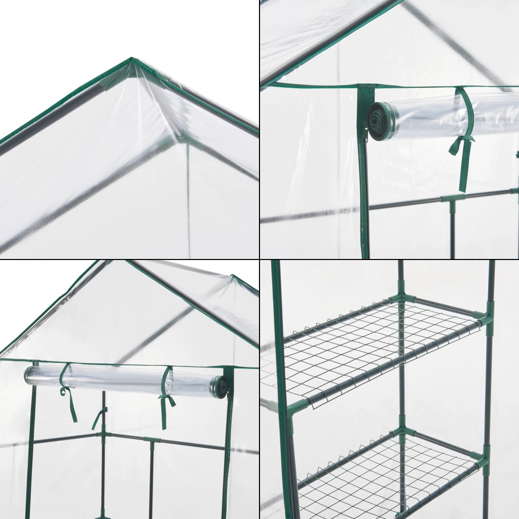 Serra da Giardino Hoorn a Forma di Casetta con Scaffali a 4 Ripiani [en.casa]