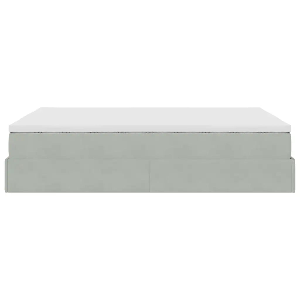 Struttura Letto Pouf con Materasso 140x200 cm in Velluto 3311189