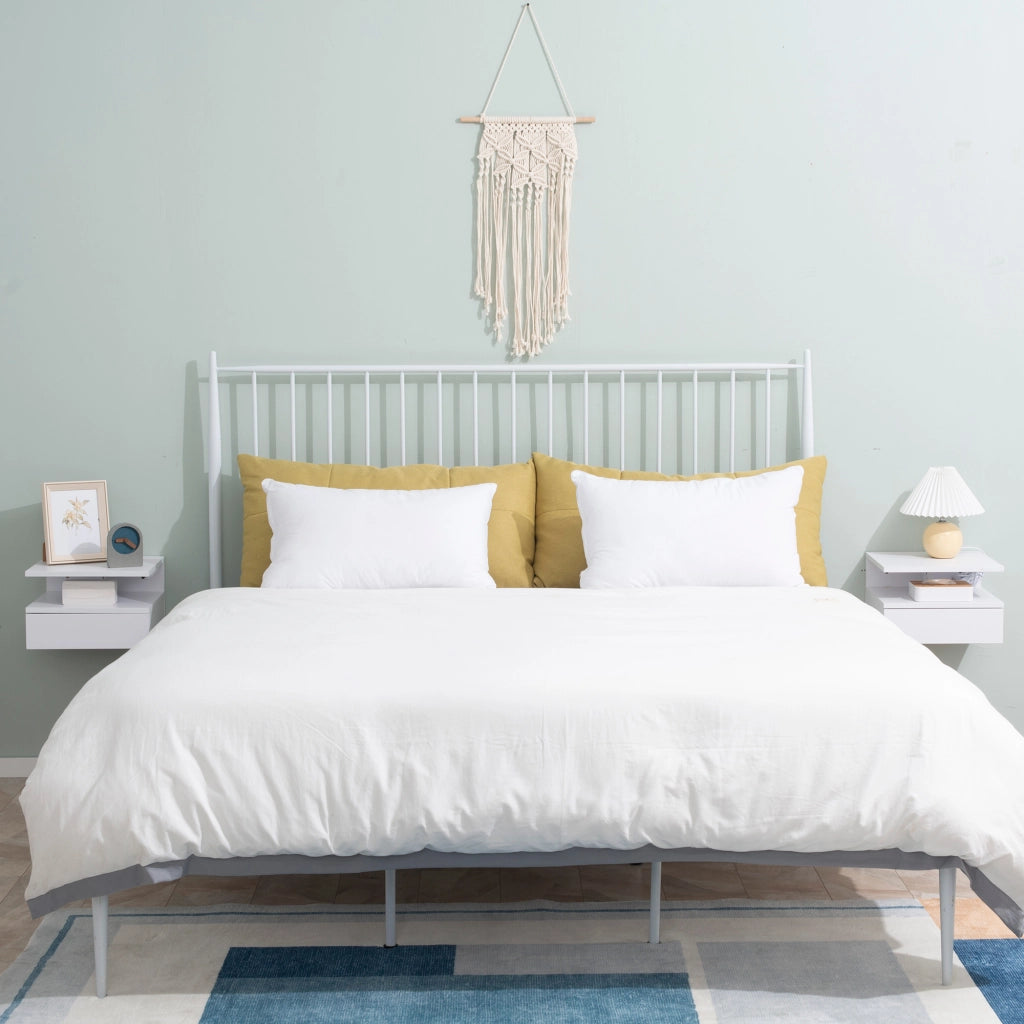 Comodino con cassetto e ripiano aperto ¨C Zephmum ¨C Bianco 35x32x22,5 cm