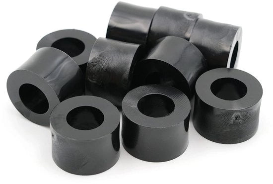 Hulze per distanza - 10 pezzi - Ideale per componenti - 17 mm alto - Polietilene HD - Per diverse applicazioni - Nero
