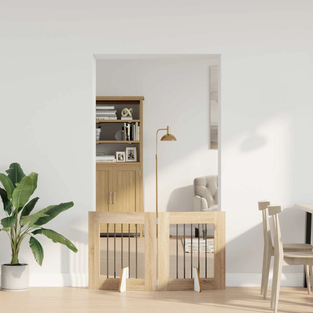 Cancello per cani con supporti 2 pcs Rovere Sonoma 60 x 60 cm 892146