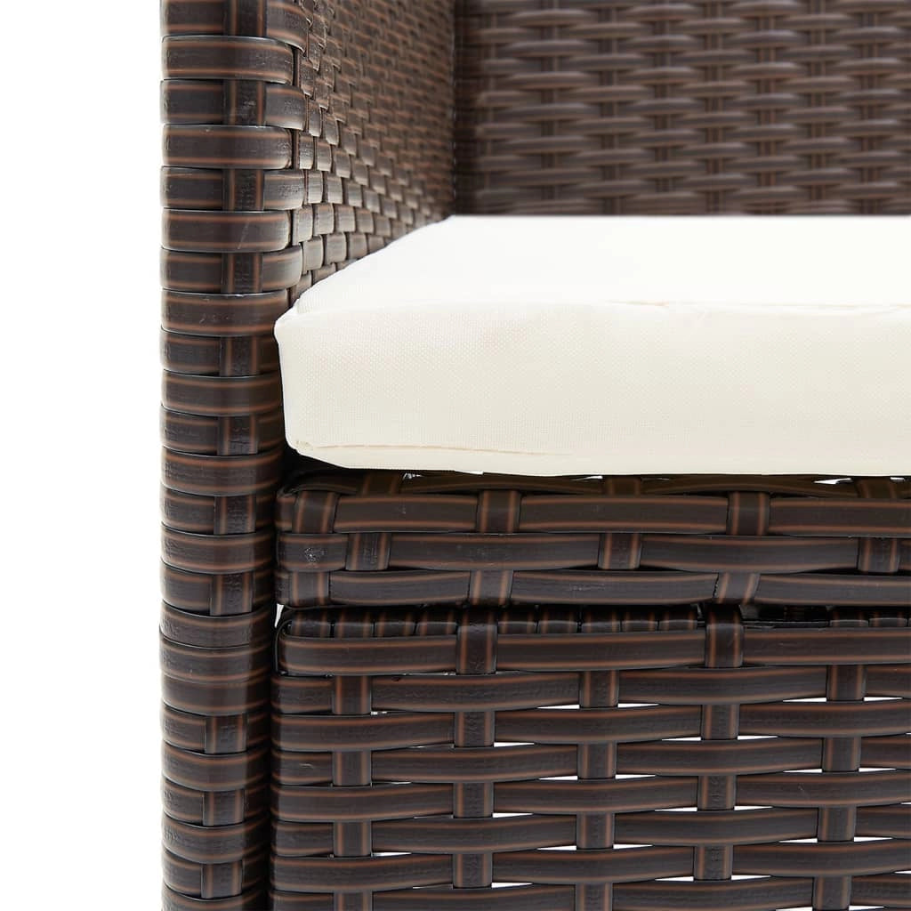 Set di mobili da pranzo da giardino marrone/nero da 5 pezzi con cuscini 02_0014617