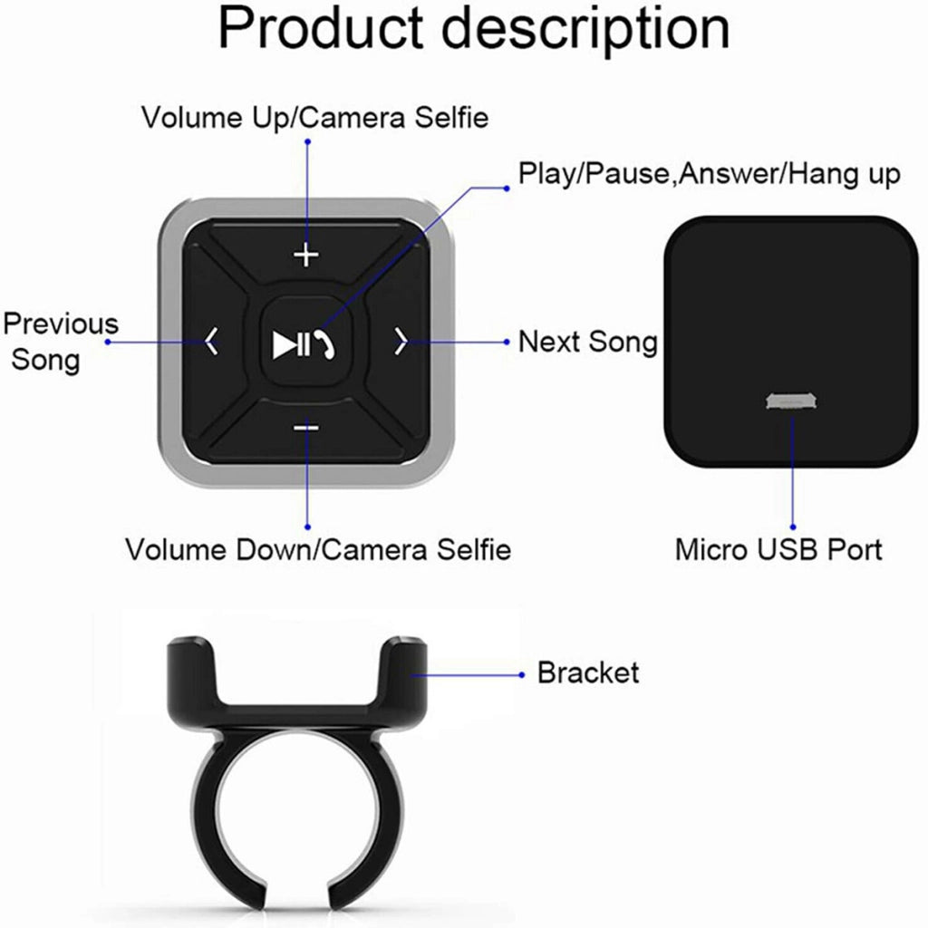 TELECOMANDO BLUETOOTH COMANDI AL VOLANTE PER SMARTPHON IN AUTO MOTO BICI WI-FI