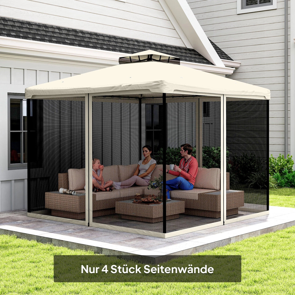 Zanzariera per Gazebo 3x3 4 Pareti con Cerniera ¨C zephmum ¨C Nero
