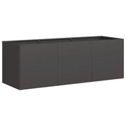 Fioriera | Cassetta per fiori | Vaso Nera 120x40x40 cm Acciaio Laminato a Freddo