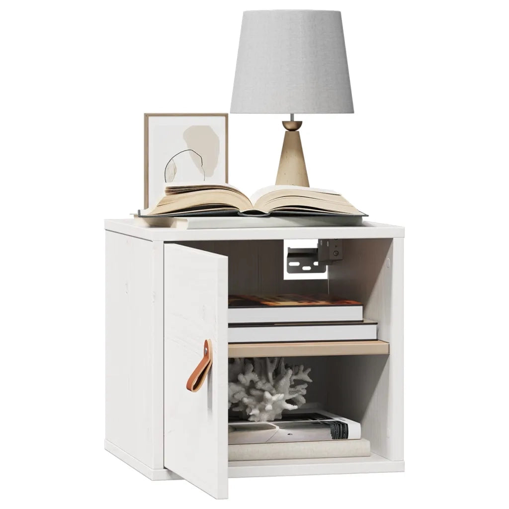 Pensili 2pz Bianchi 31,5x30x30 cm in Legno Massello di Pino 818358